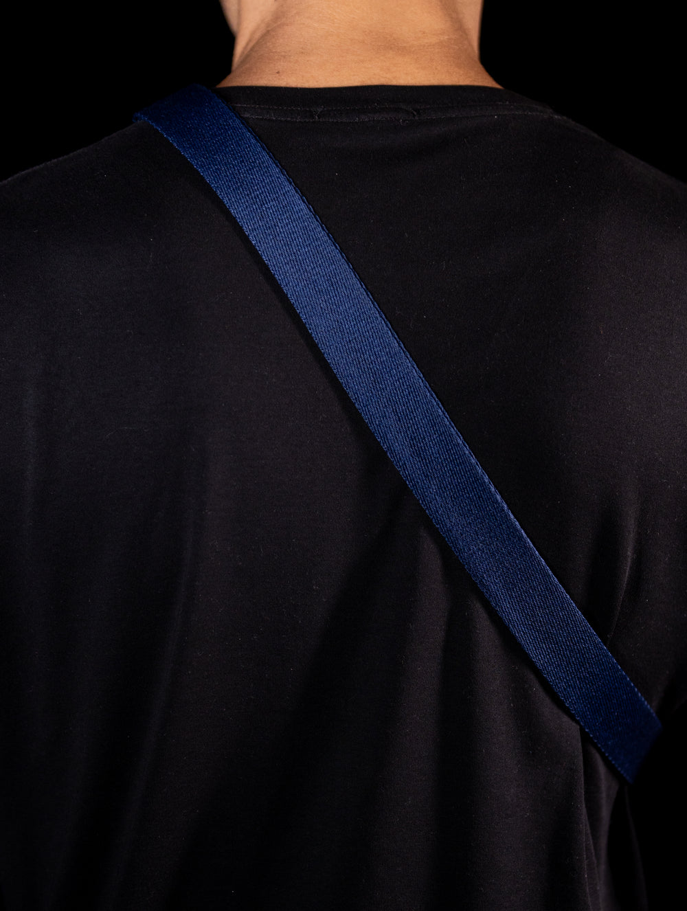Shoulder Bag Autêntica Branca e Azul-Marinho